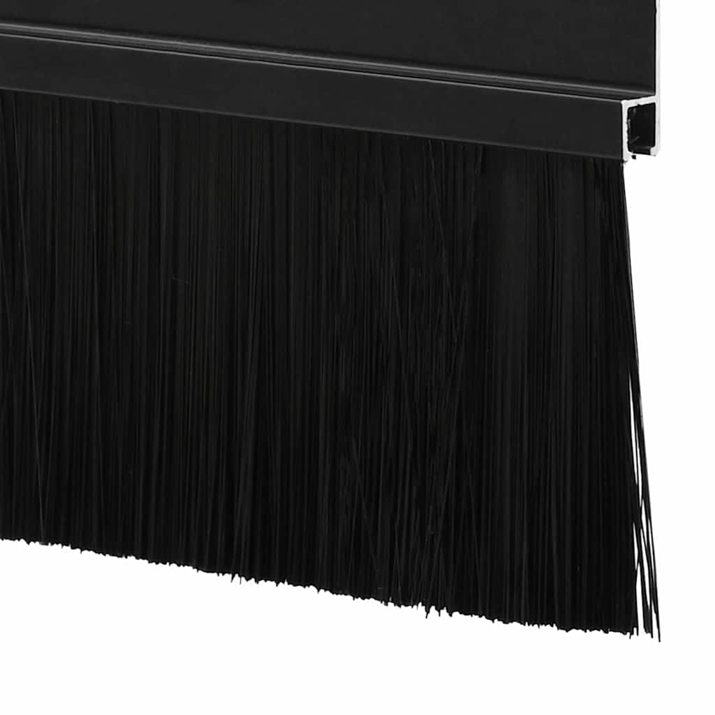 Držač četke za vrata 2 pcs Crna 100 cm Aluminijski legura