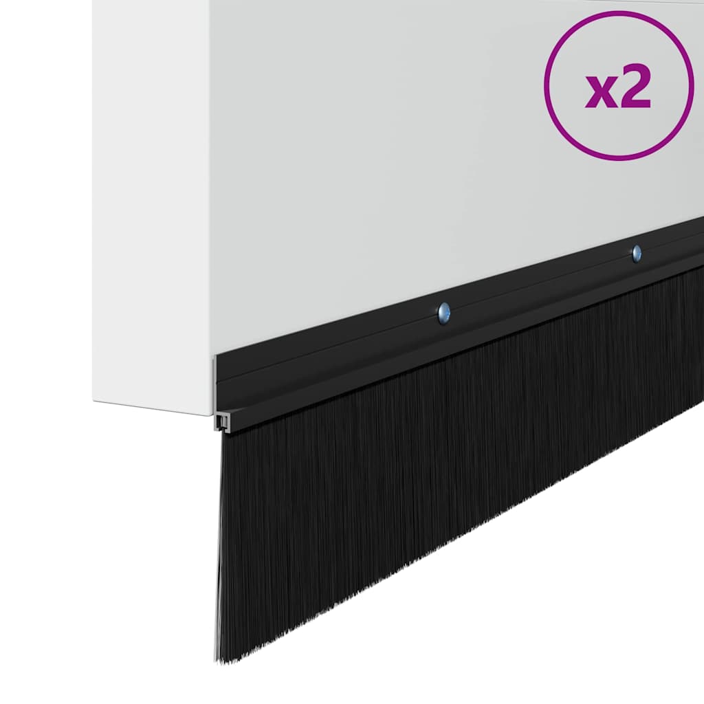Držač četke za vrata 2 pcs Crna 100 cm Aluminijski legura
