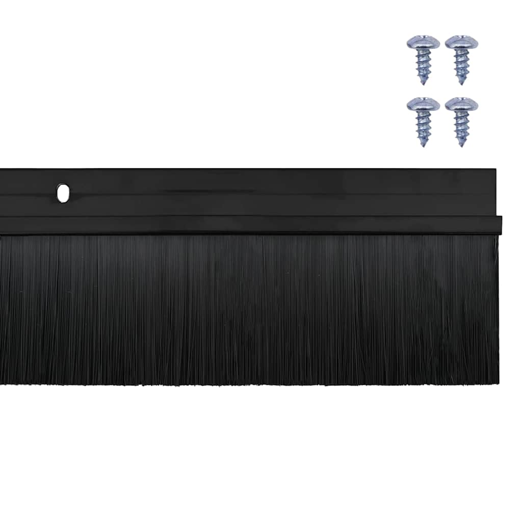 Držač četke za vrata 6 pcs Crna 100 cm Aluminijski legura
