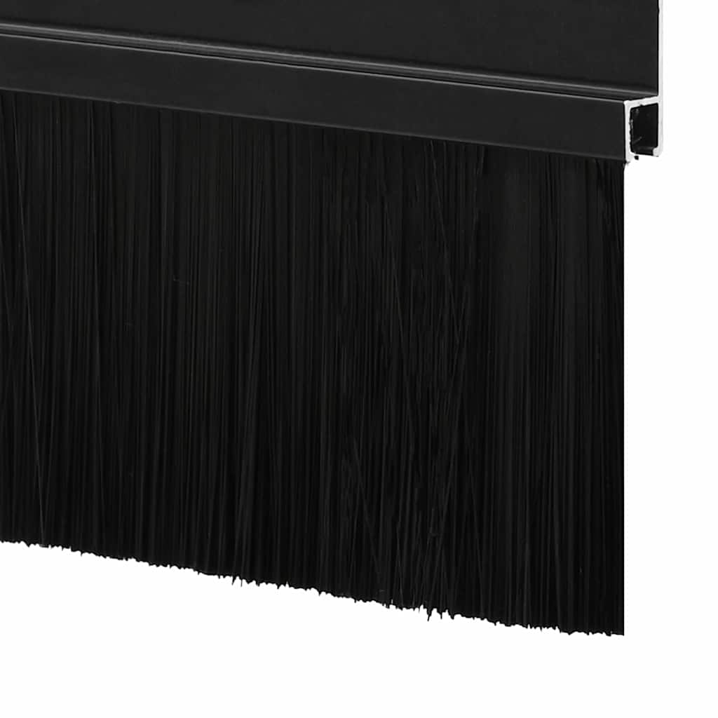 Držač četke za vrata 6 pcs Crna 100 cm Aluminijski legura
