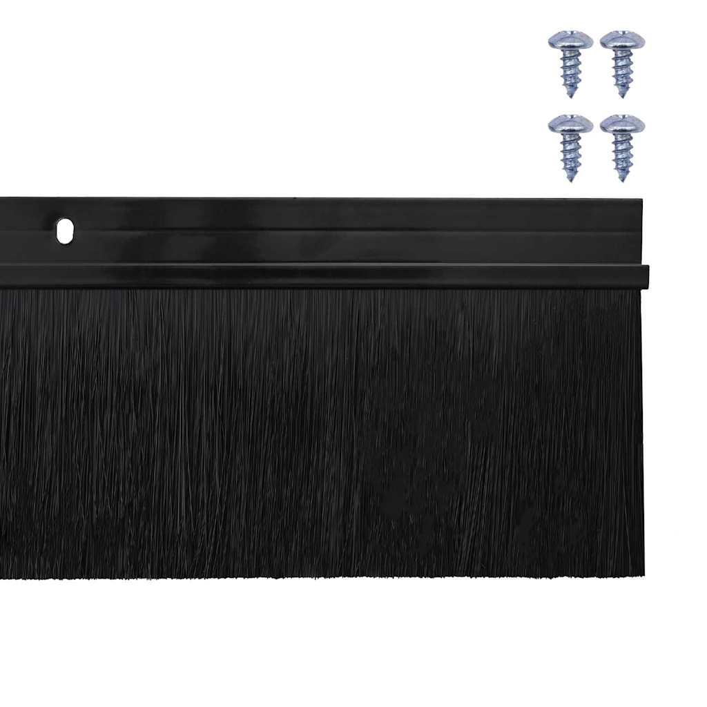 Držač četke za vrata 6 pcs Crna 100 cm Aluminijski legura