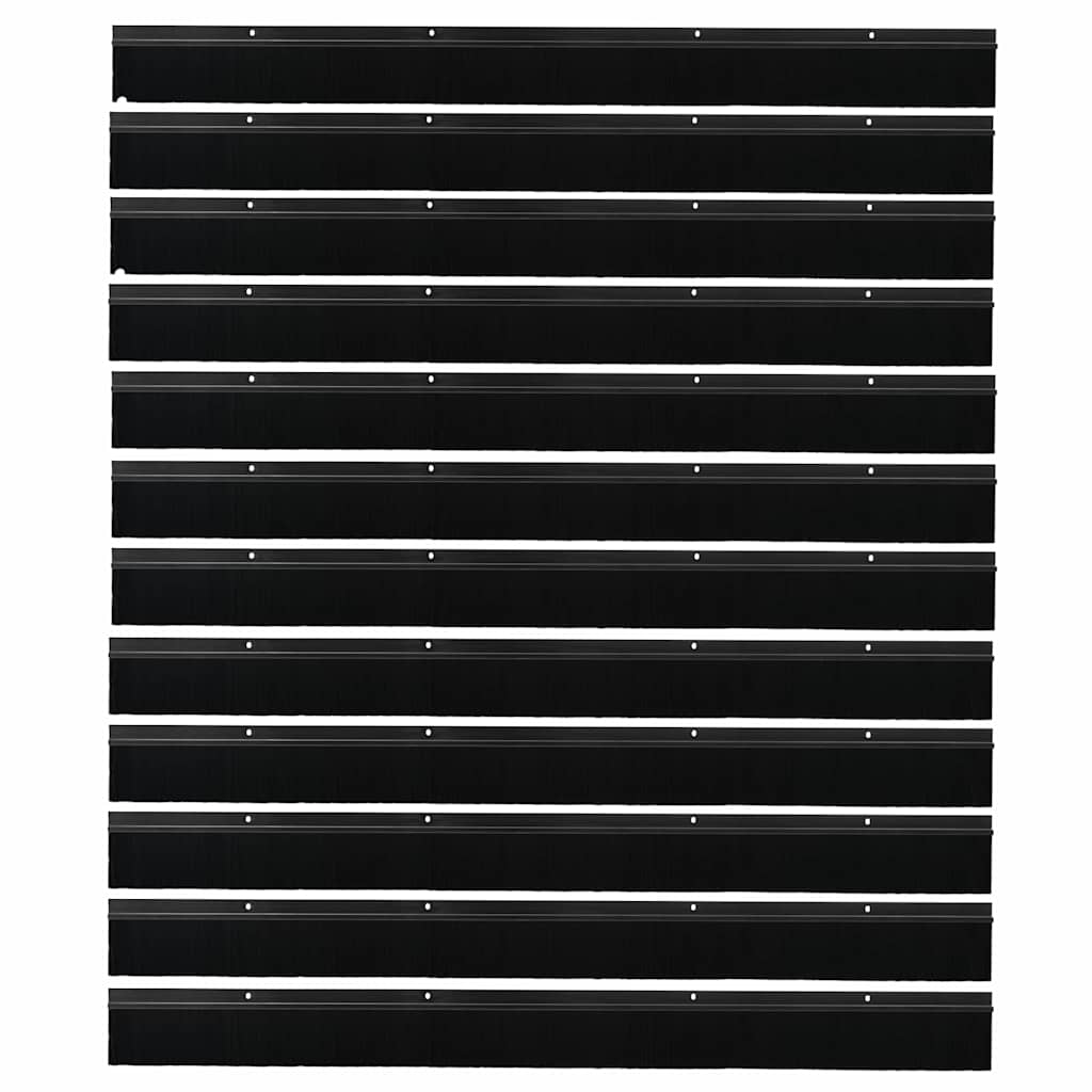 Držač četke za vrata 12 pcs Crna 100 cm Aluminijski legura