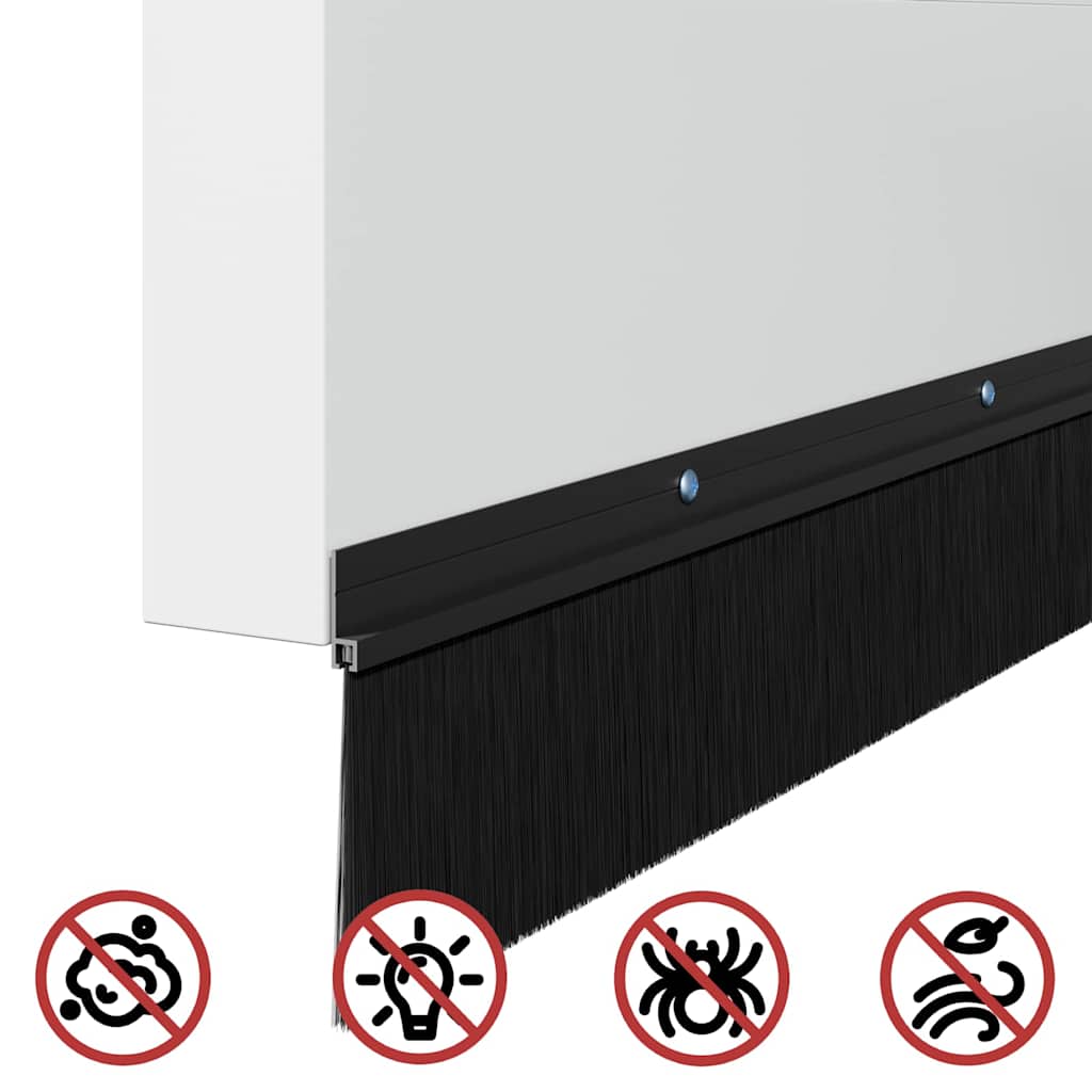 Držač četke za vrata 12 pcs Crna 100 cm Aluminijski legura