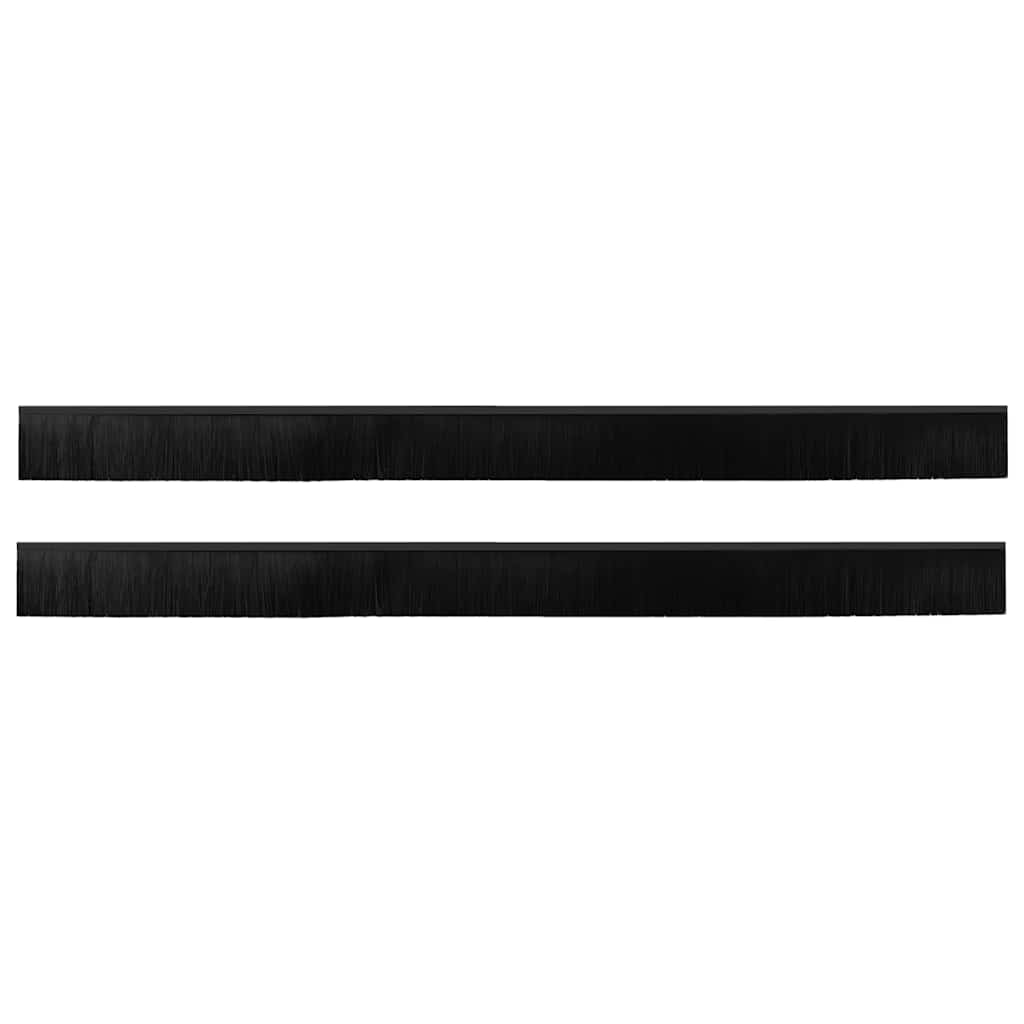 Držač četke za vrata 2 pcs Crna 100 cm Aluminijski legura