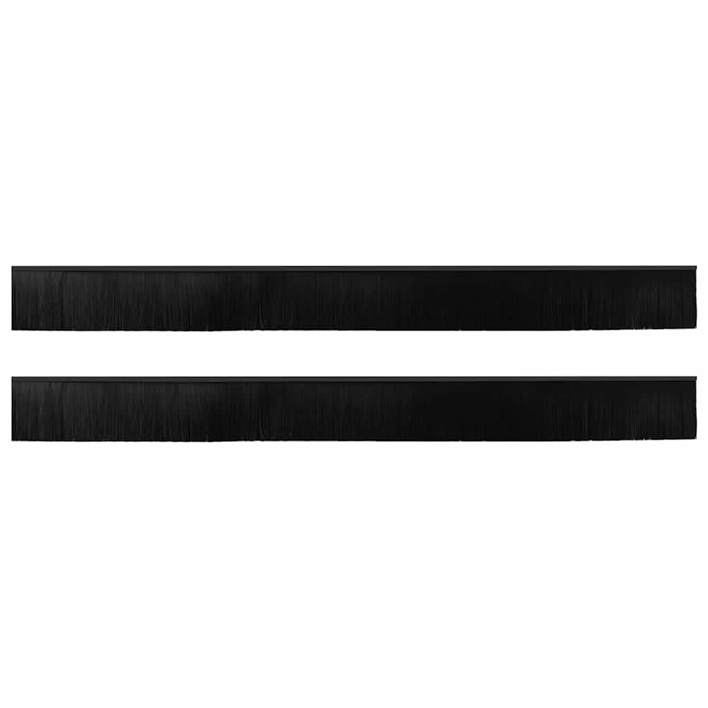 Držač četke za vrata 2 pcs Crna 100 cm Aluminijski legura