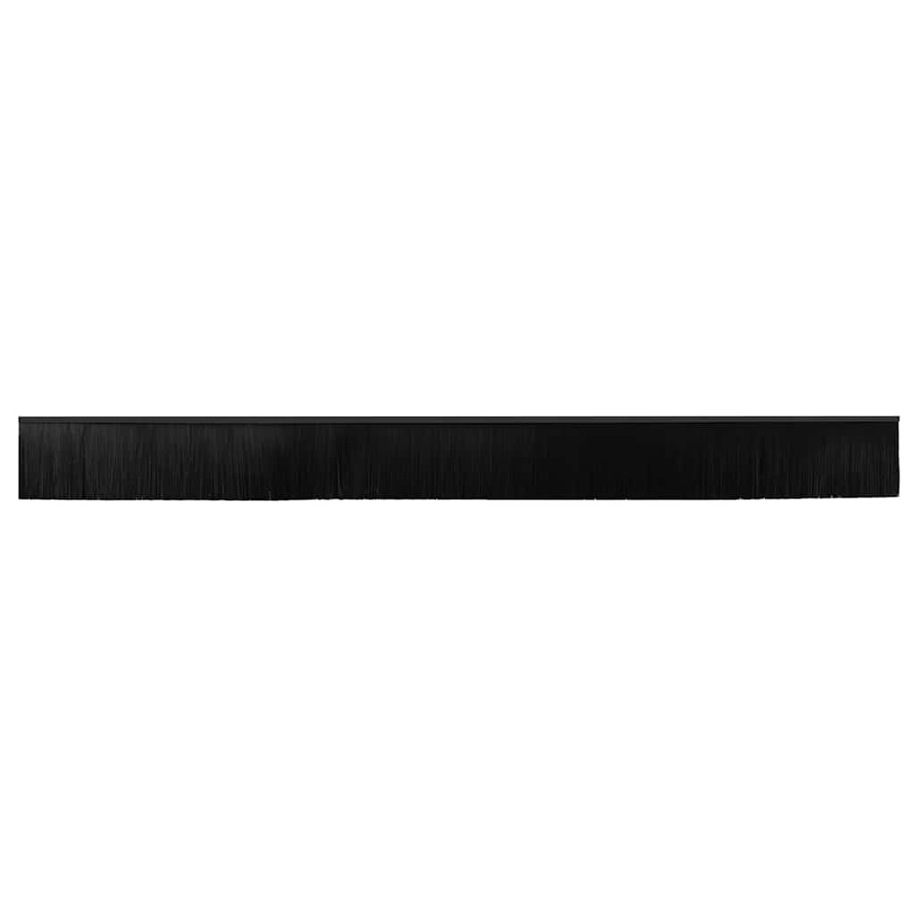 Držač četke za vrata 2 pcs Crna 100 cm Aluminijski legura