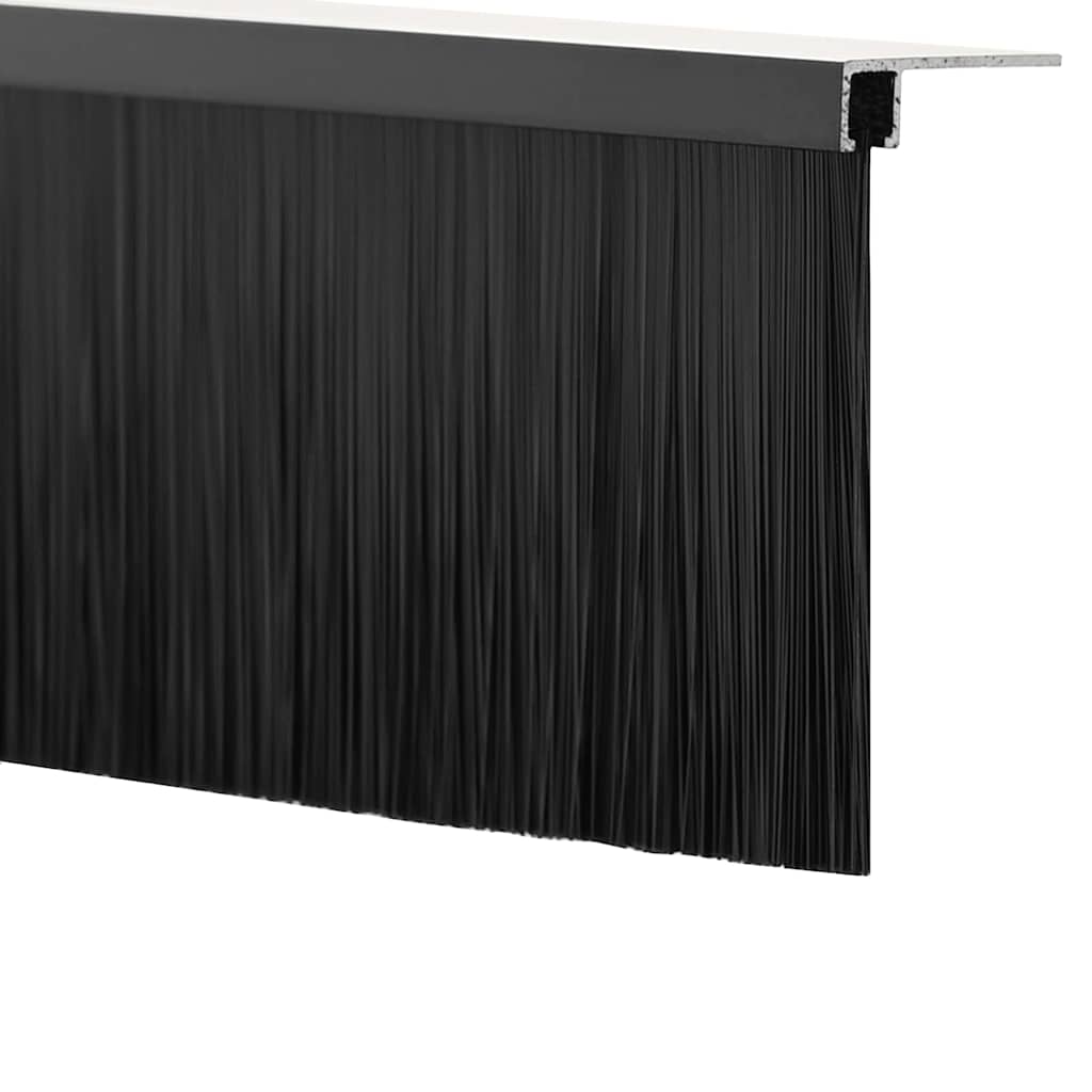 Držač četke za vrata 6 pcs Crna 100 cm Aluminijski legura