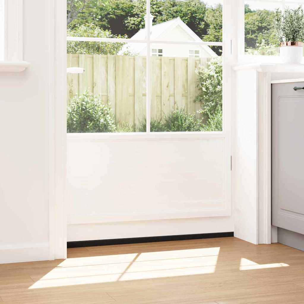 Držač četke za vrata 6 pcs Crna 100 cm Aluminijski legura