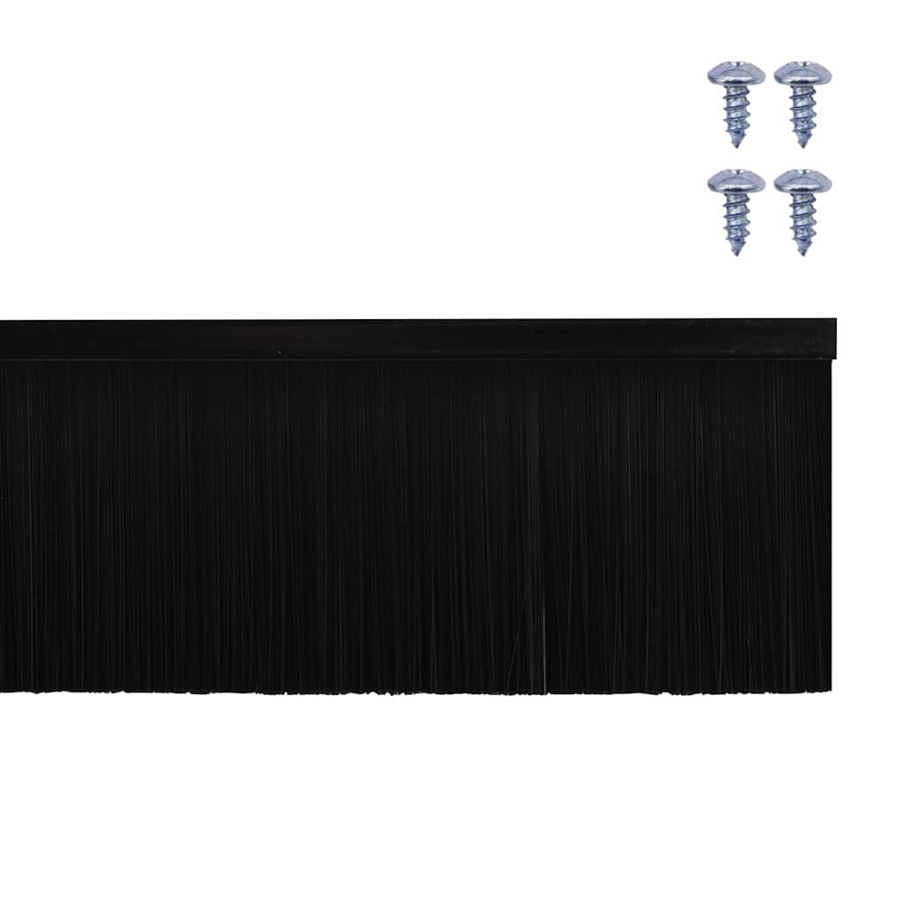Držač četke za vrata 6 pcs Crna 100 cm Aluminijski legura