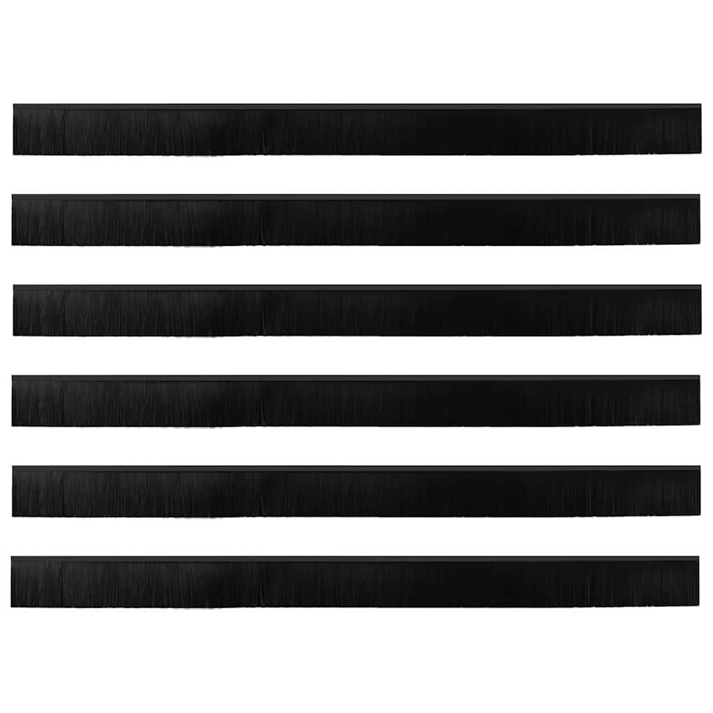 Držač četke za vrata 6 pcs Crna 100 cm Aluminijski legura