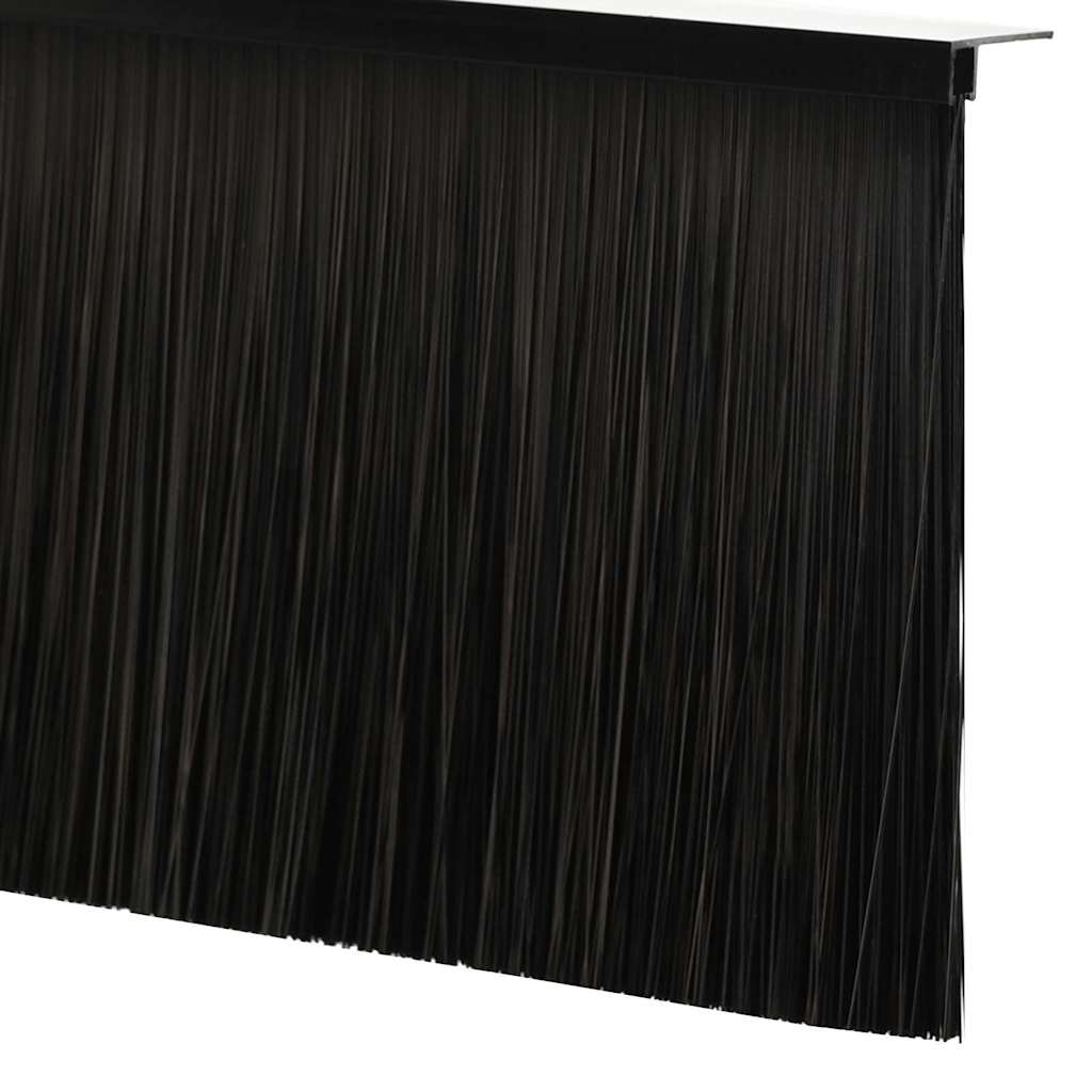 Držač četke za vrata 6 pcs Crna 100 cm Aluminijski legura