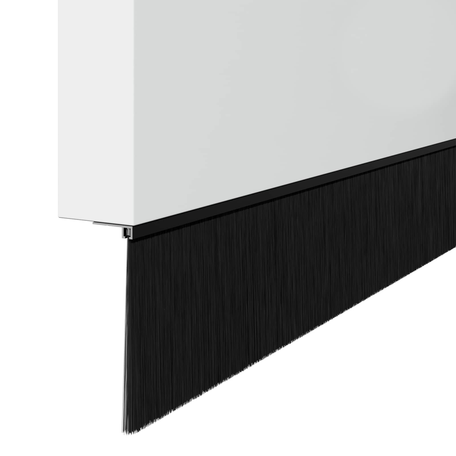 Držač četke za vrata 6 pcs Crna 100 cm Aluminijski legura
