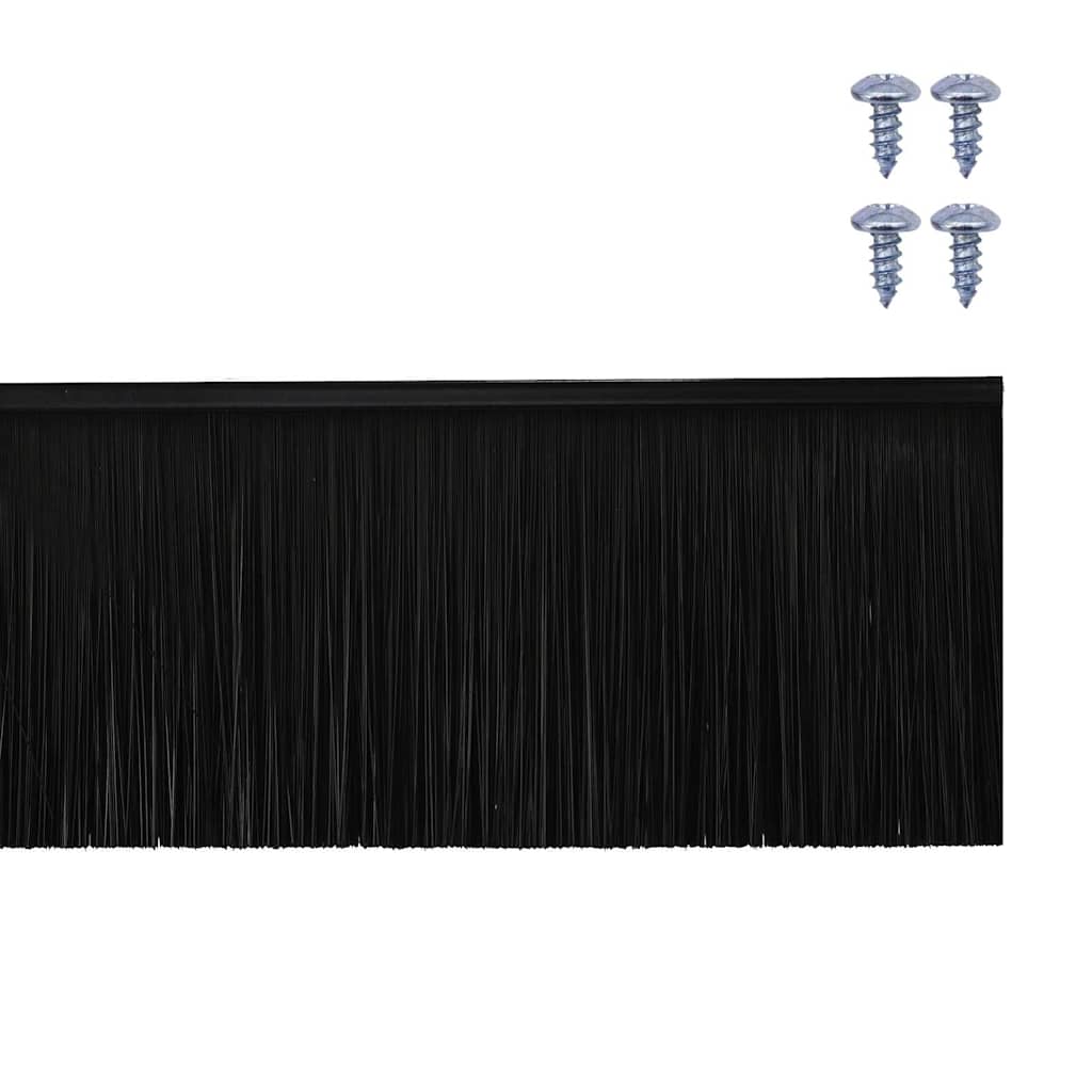 Držač četke za vrata 6 pcs Crna 100 cm Aluminijski legura