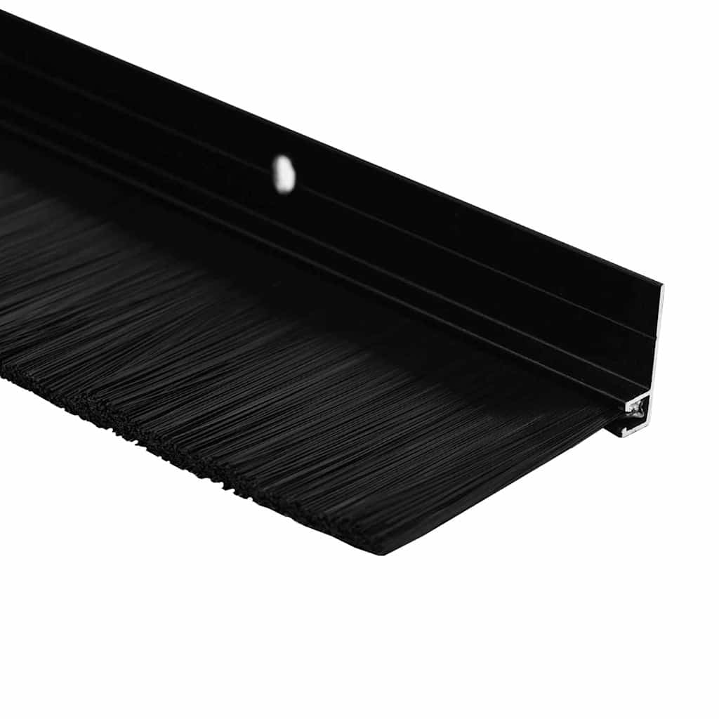 Držač četke za vrata 12 pcs Crna 100 cm Aluminijski legura