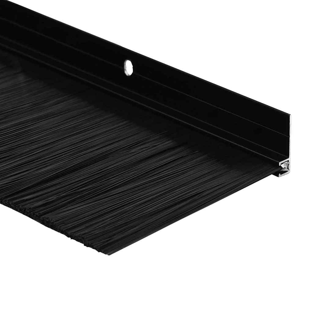Držač četke za vrata 12 pcs Crna 100 cm Aluminijski legura
