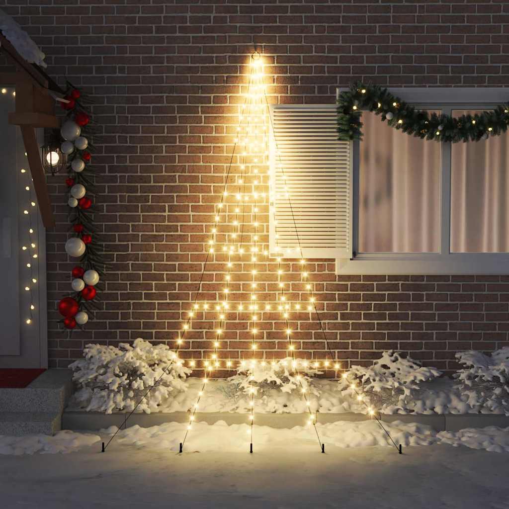 LED Božićno drvce s zemljanim klinovima Topla bijela 306 cm