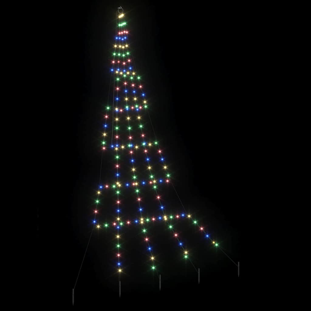 LED Božićno drvce s zemljanim klinovima Šareni 306 cm Metal