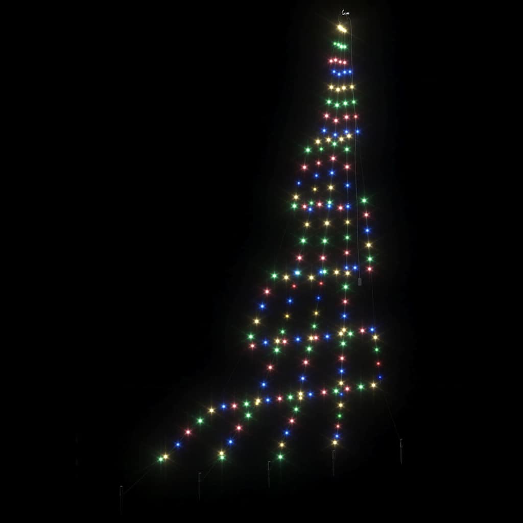 LED Božićno drvce s zemljanim klinovima Šareni 306 cm Metal