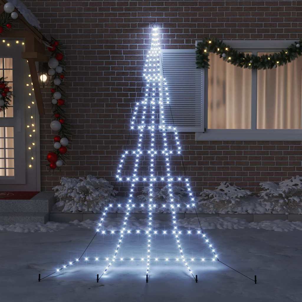 LED Božićno drvce s zemljanim klinovima Hladna bijela 511 cm