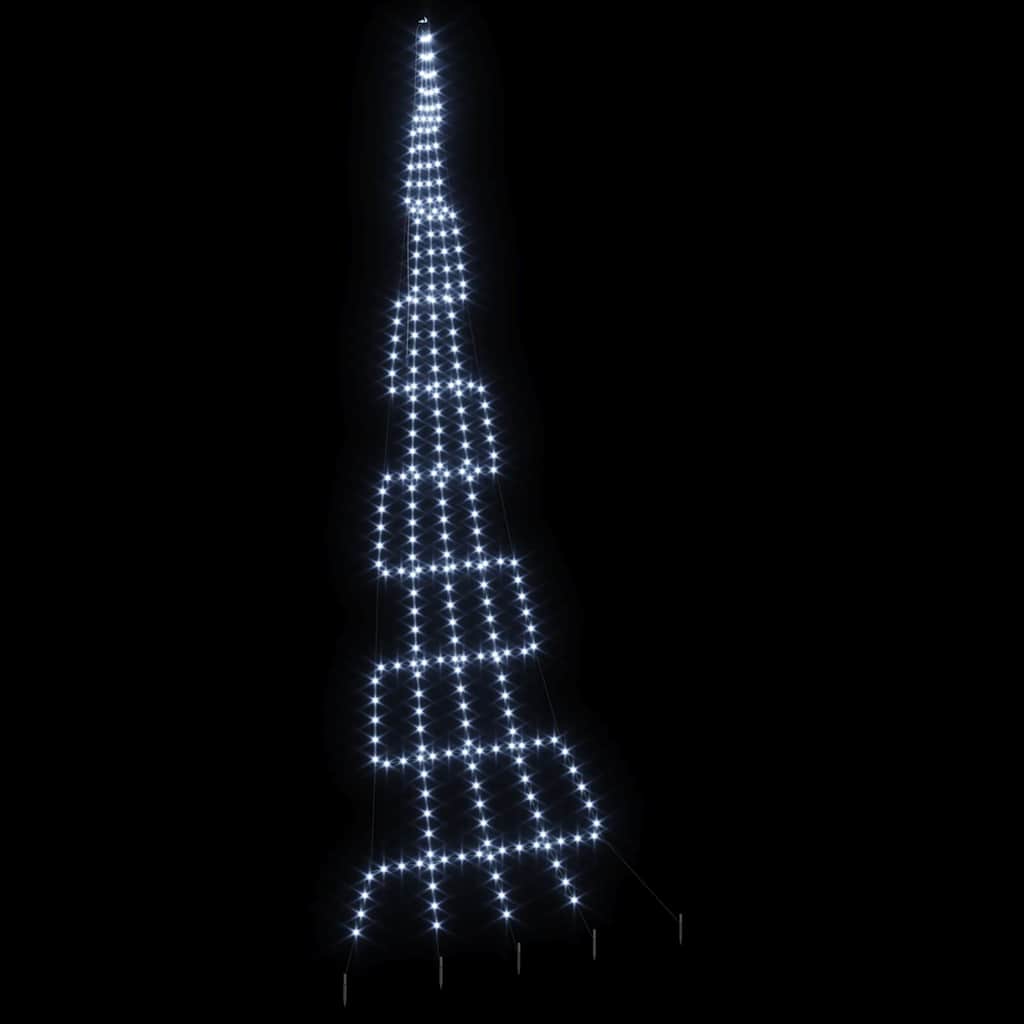 LED Božićno drvce s zemljanim klinovima Hladna bijela 511 cm