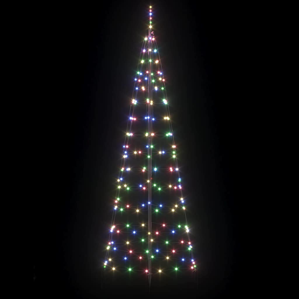LED Božićno drvce s zemljanim klinovima Šareni 250 cm Željezo