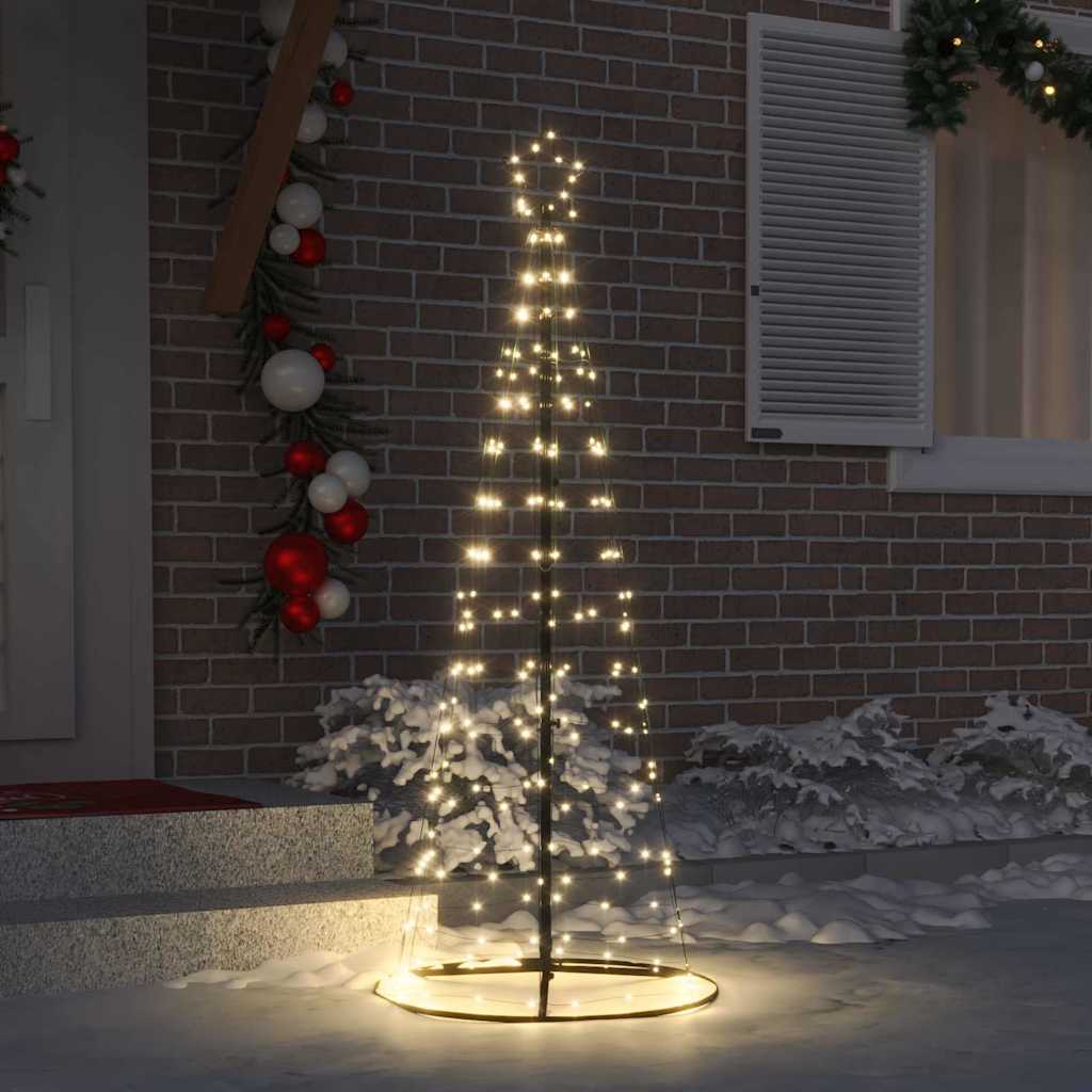 LED božićno drvce s čavlima za tlo Topla bijela 250 cm Željezo