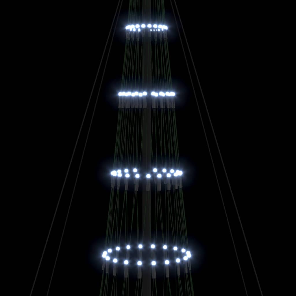 LED božićno drvce s stalakom Hladna bijela 500 cm Metal