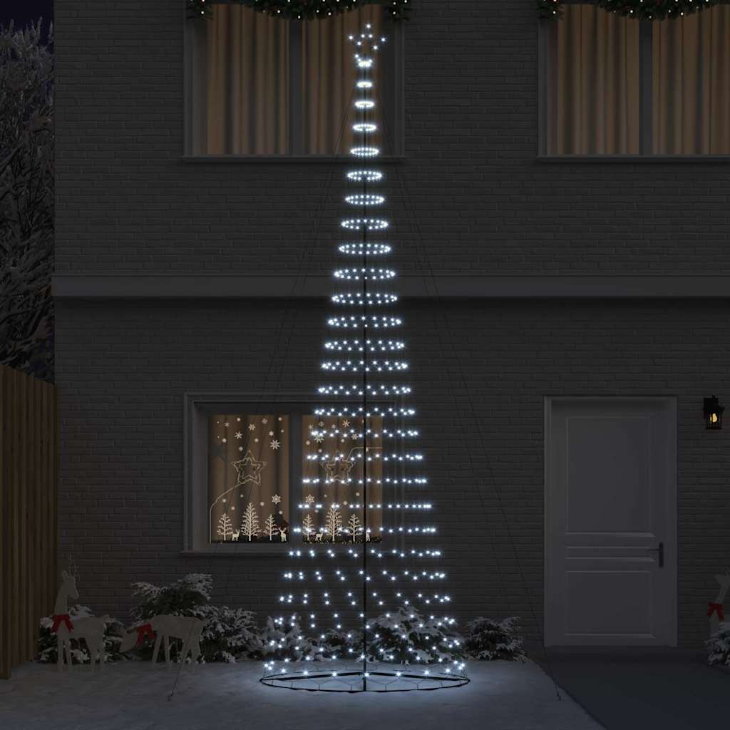 LED božićno drvce s stalakom Hladna bijela 500 cm Metal