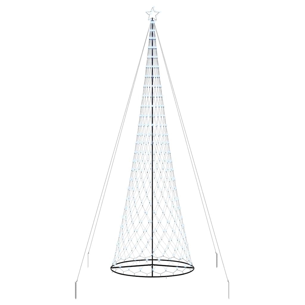 LED božićno drvce s stalakom Hladna bijela 500 cm Metal