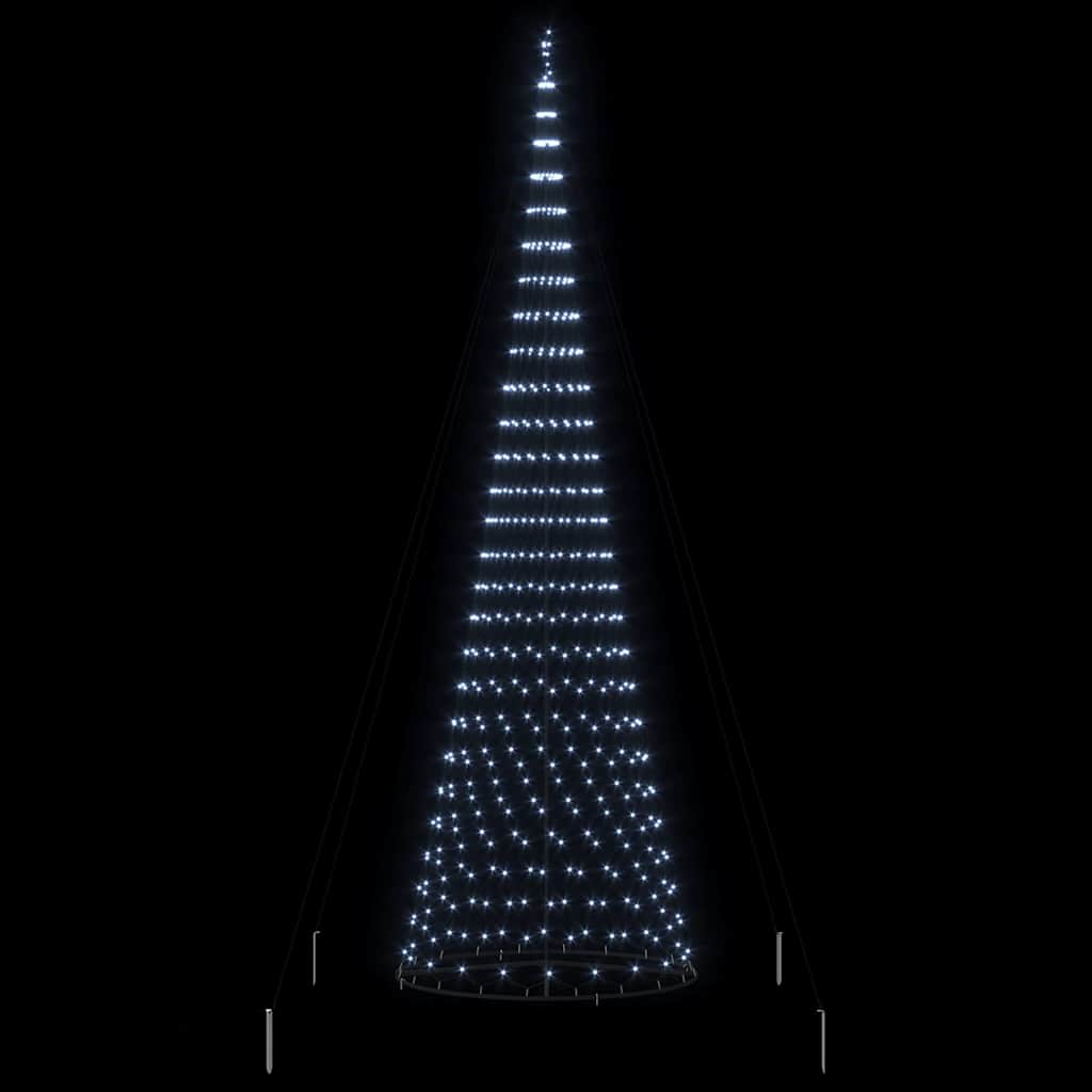 LED božićno drvce s stalakom Hladna bijela 500 cm Metal