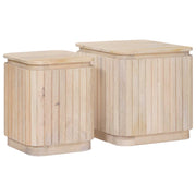 Set ručno rađenih bočnih stolova 2 pcs Bijela 45 x 45 x 45 cm