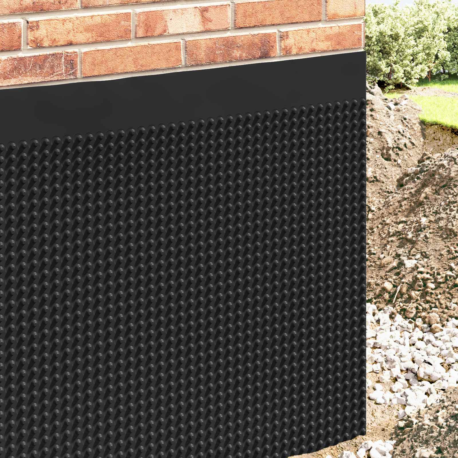 Pucketana odvodna ploča Crna 1 x 20 m HDPE