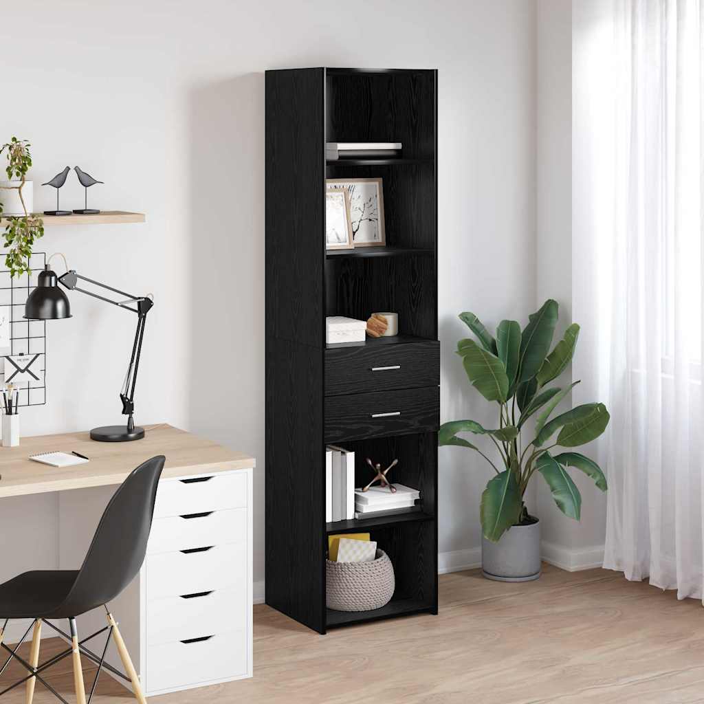 Highboard Crni hrast 45 x 42,5 x 185 cm Konstruirano drvo