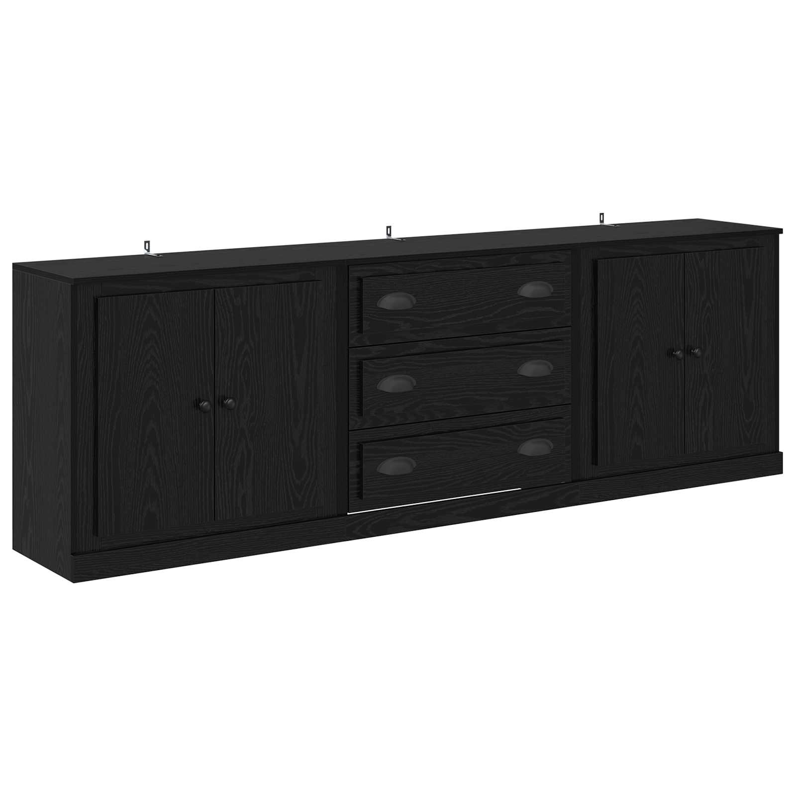 Komode 3 pcs Crni hrast 210 x 35,5 x 67,5 cm Konstruirano drvo