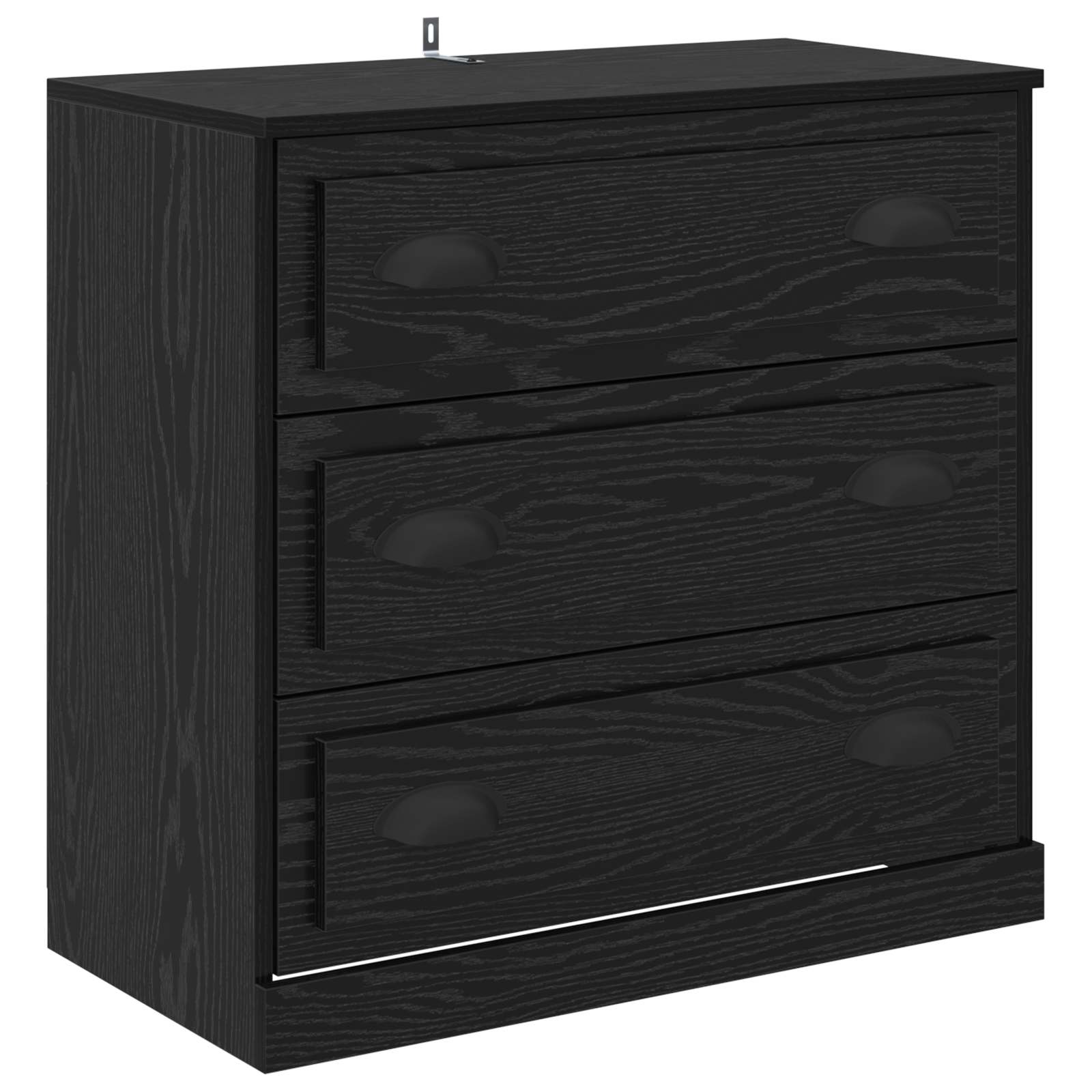 Komode 3 pcs Crni hrast 210 x 35,5 x 67,5 cm Konstruirano drvo