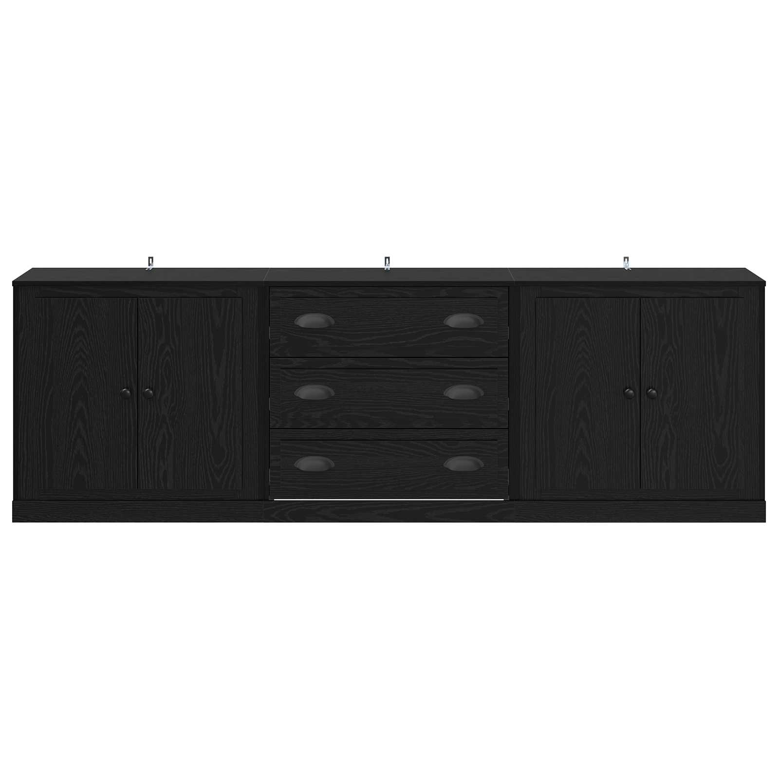 Komode 3 pcs Crni hrast 210 x 35,5 x 67,5 cm Konstruirano drvo