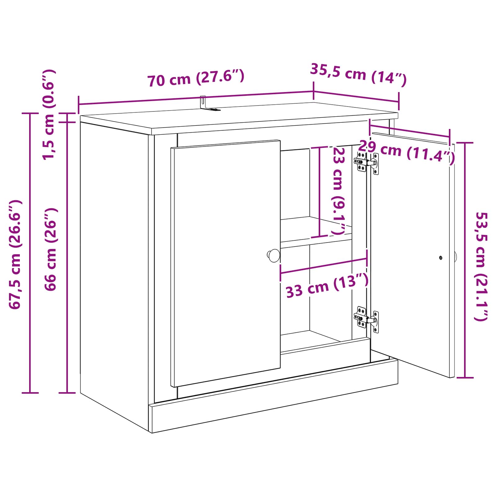 Komode 3 pcs Crni hrast 210 x 35,5 x 67,5 cm Konstruirano drvo