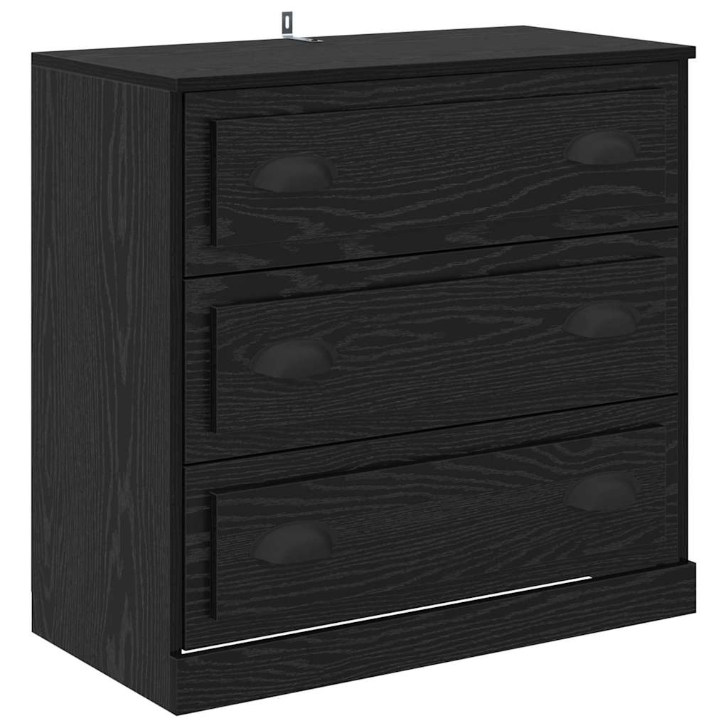 Komode 2 pcs Crni hrast 70 x 35,5 x 67,5 cm Konstruirano drvo