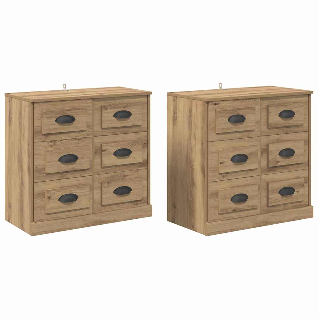 Komode s ladicama 2 pcs Umjetnički hrast 70 x 35,5 x 67,5 cm