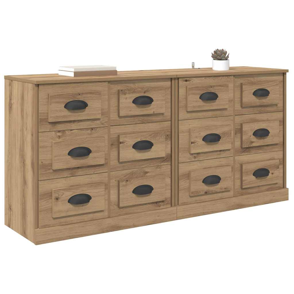 Komode s ladicama 2 pcs Umjetnički hrast 70 x 35,5 x 67,5 cm