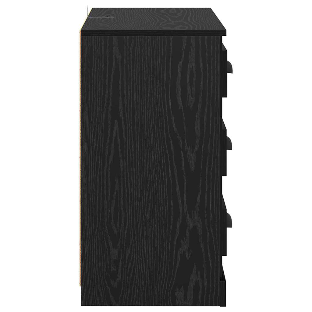 Komode 2 pcs Crni hrast 70 x 35,5 x 67,5 cm Konstruirano drvo