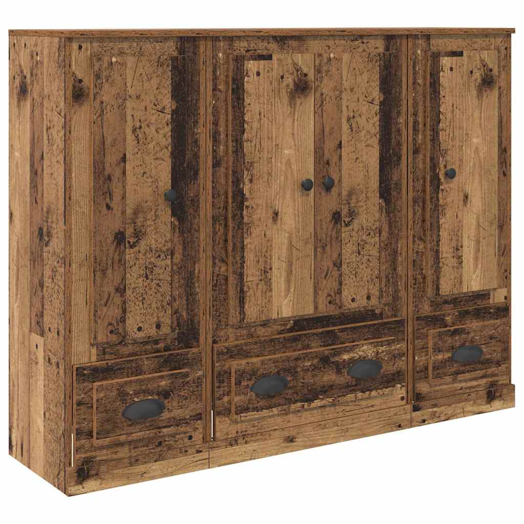 Highboard s ladicama 3 pcs Staro drvo Konstruirano drvo
