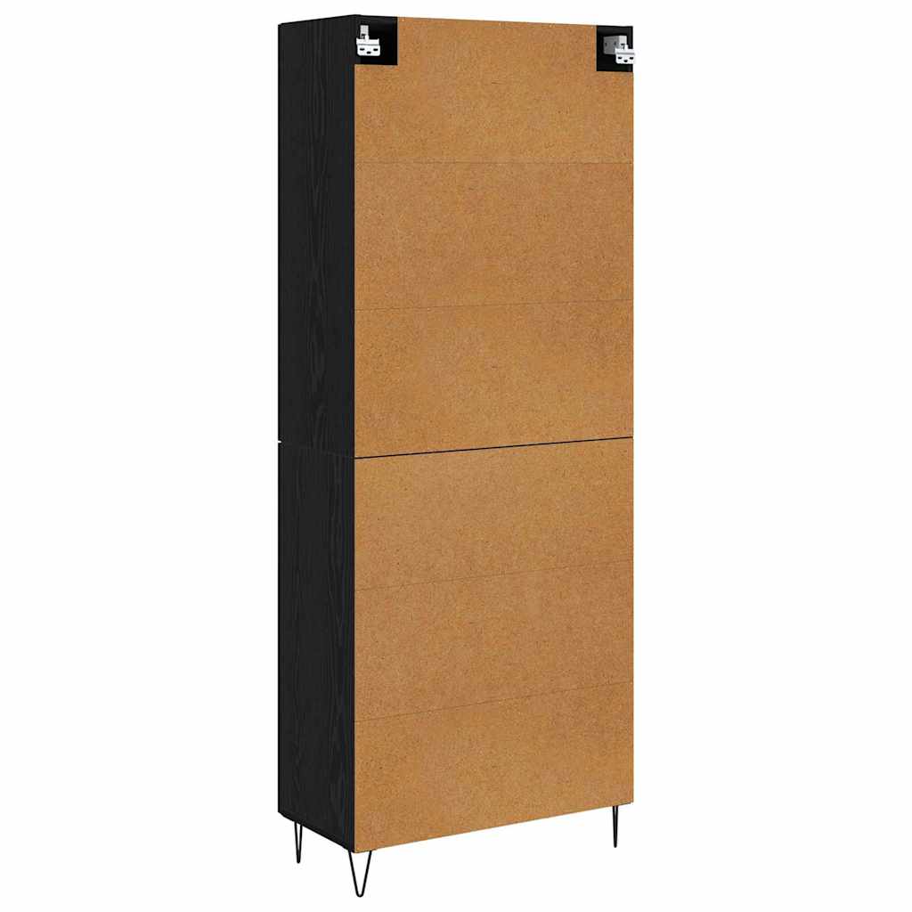 Highboard Bijeli i crni hrast 69,5 x 34 x 180 cm