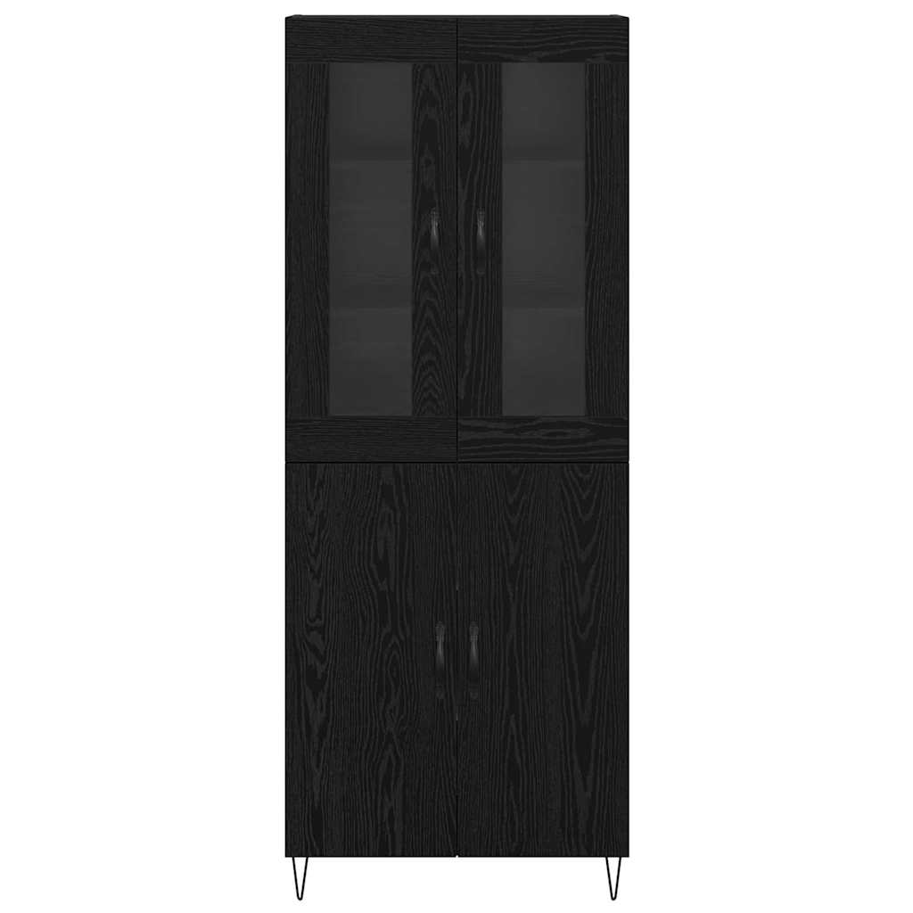 Highboard Bijeli i crni hrast 69,5 x 34 x 180 cm