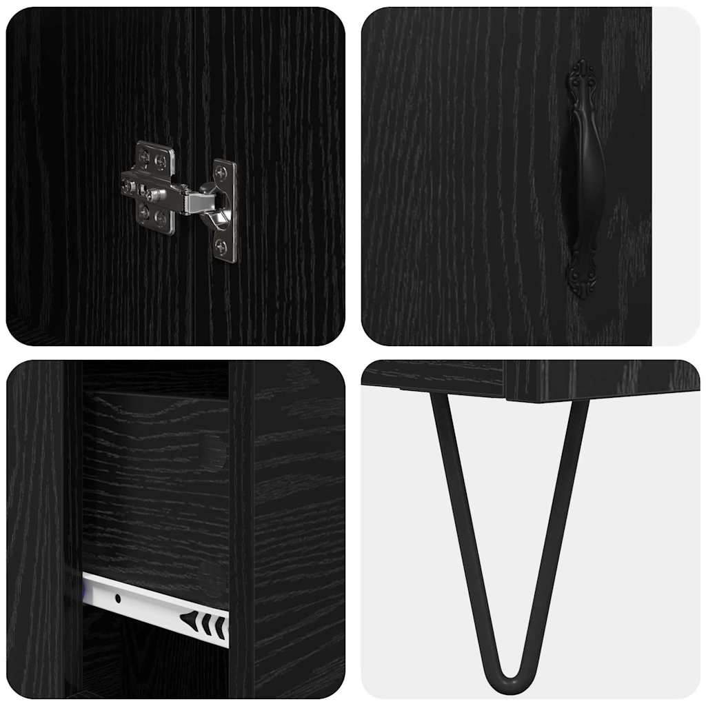 Highboard Crni hrast 69,5 x 34 x 90 cm Konstruirano drvo