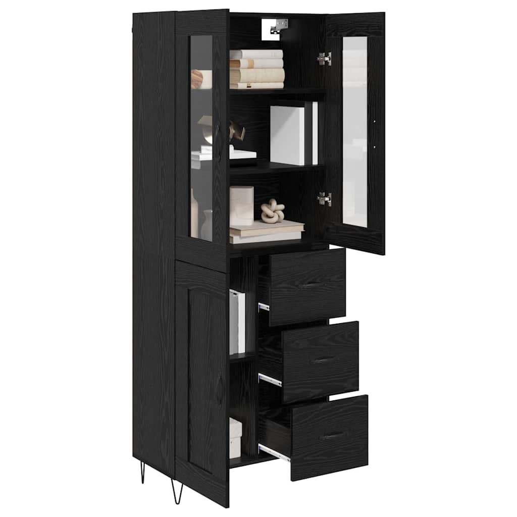Highboard Crni hrast 69,5 x 34 x 90 cm Konstruirano drvo