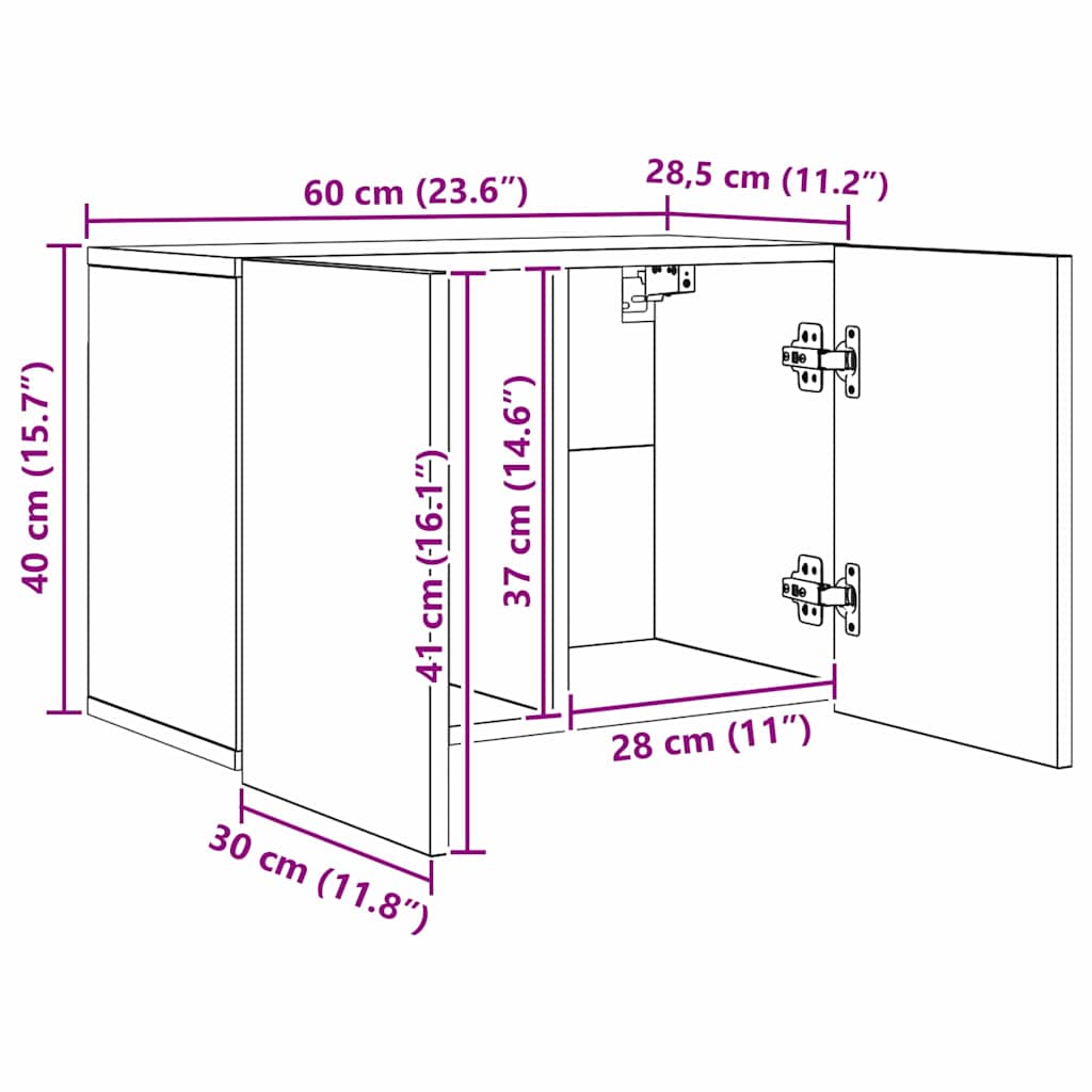TV zidna jedinica Zidne 5 pcs Crni hrast Konstruirano drvo