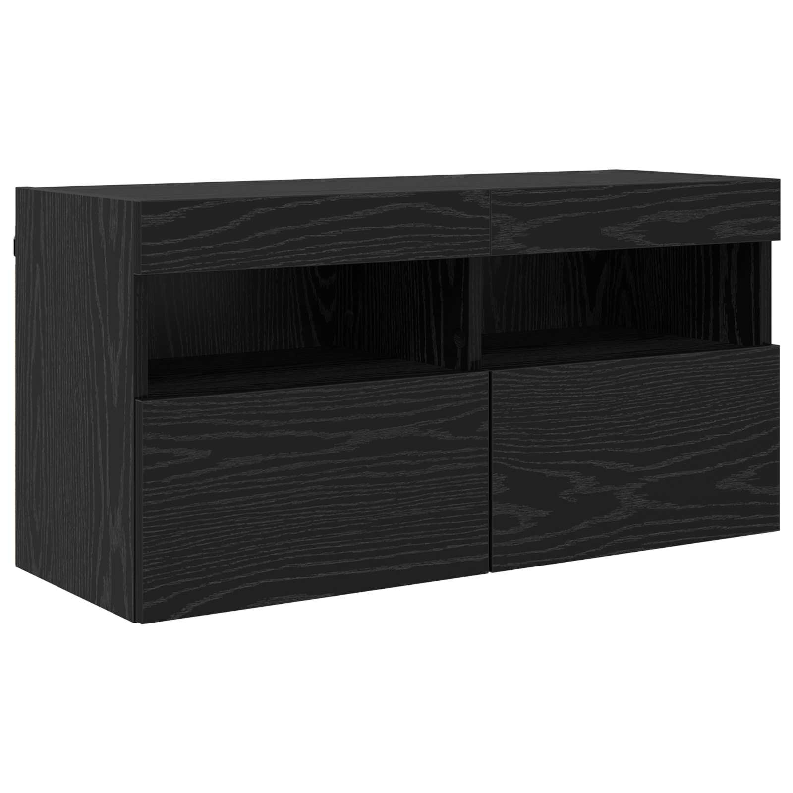 Set zidnog ormarića za TV 7 pcs Crni hrast Konstruirano drvo