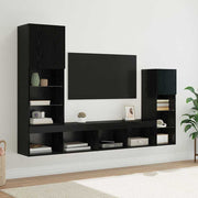 TV zidne jedinice Zidne 4 pcs Crni hrast Konstruirano drvo