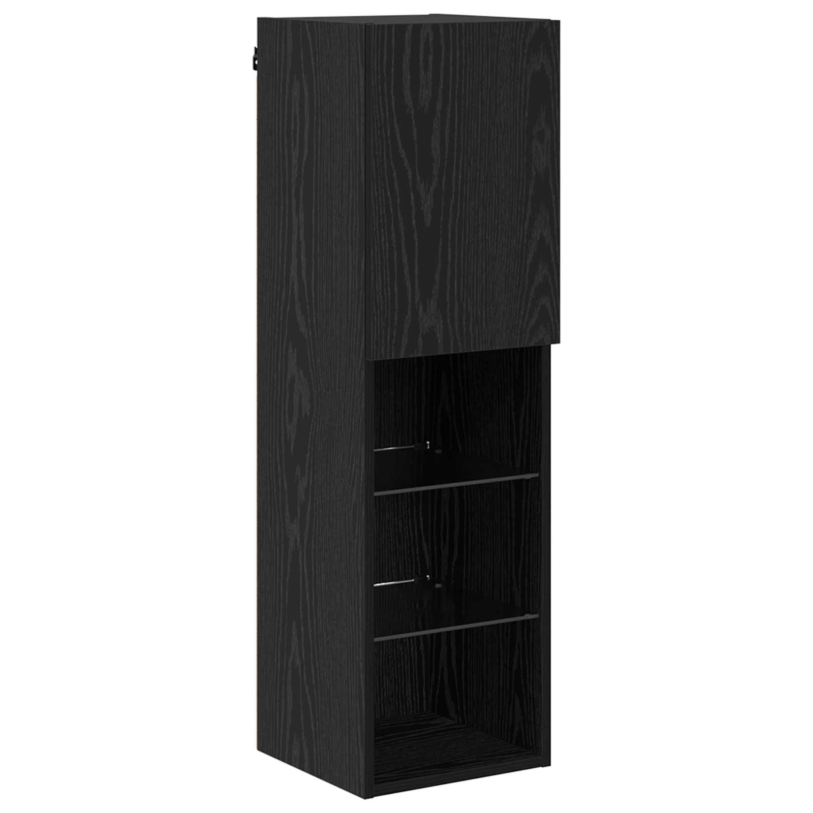 TV zidna jedinica Zidne 4 pcs Crni hrast Konstruirano drvo